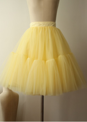Yellow Tulle knee Length Tutu Skirt